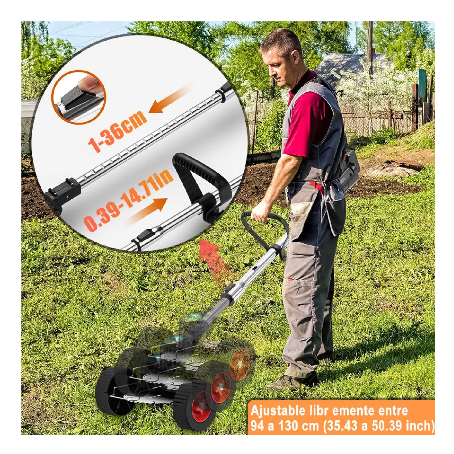 Desbrozadora Eléctrica 1.8kw Portátil Podadora Cortadora Pasto Inalámbrica 3 En1