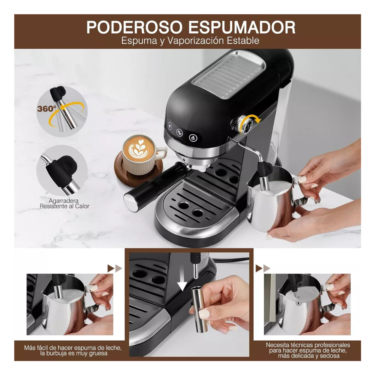Máquina De Espresso Y Cappuccino 20 Bares