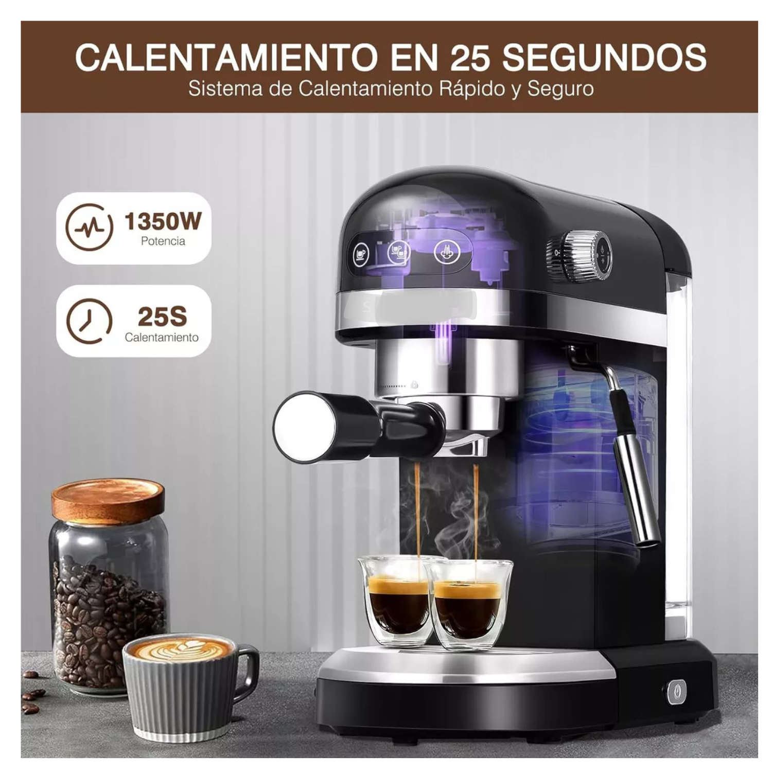 Máquina De Espresso Y Cappuccino 20 Bares