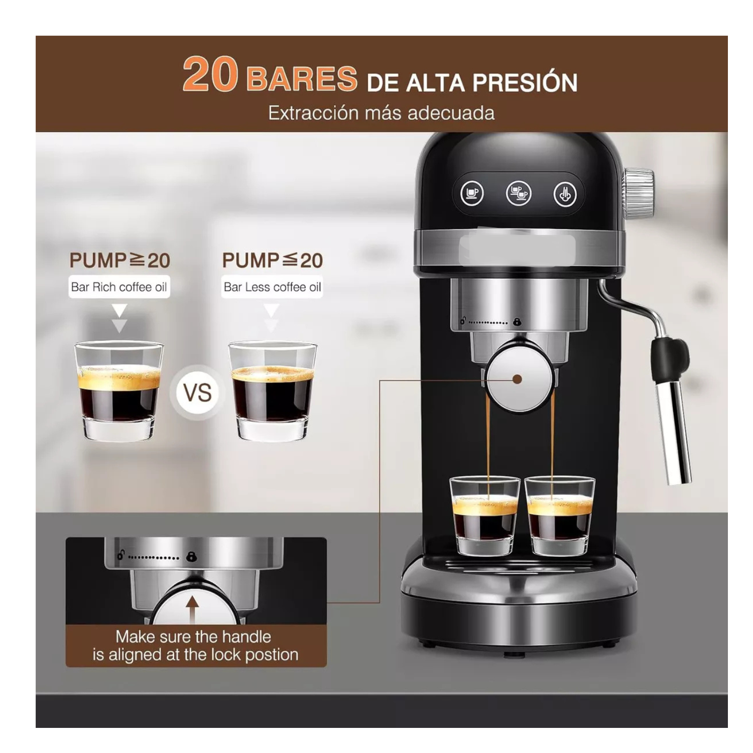 Máquina De Espresso Y Cappuccino 20 Bares