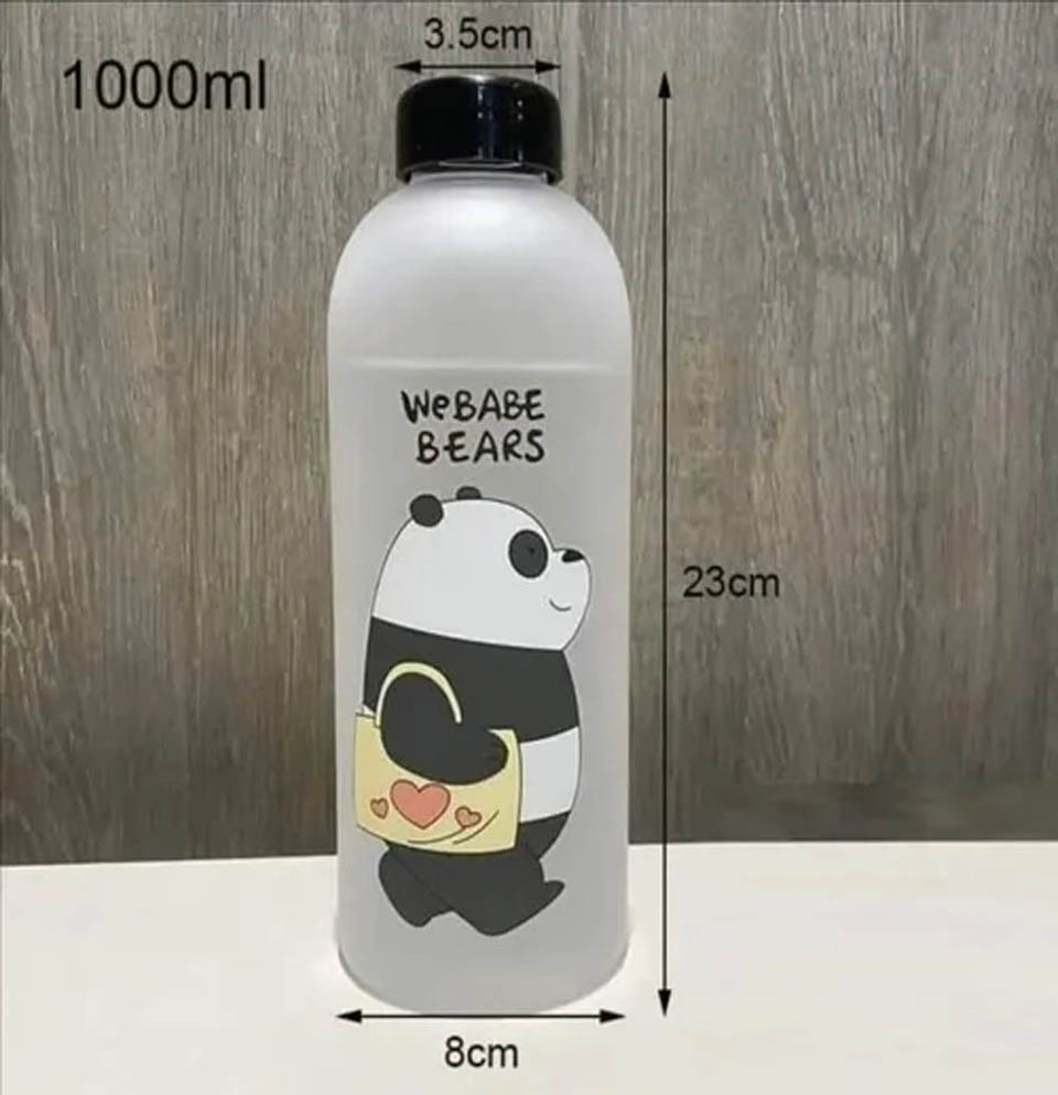 Botella De Agua Con Popote Osos Escandalosos Panda