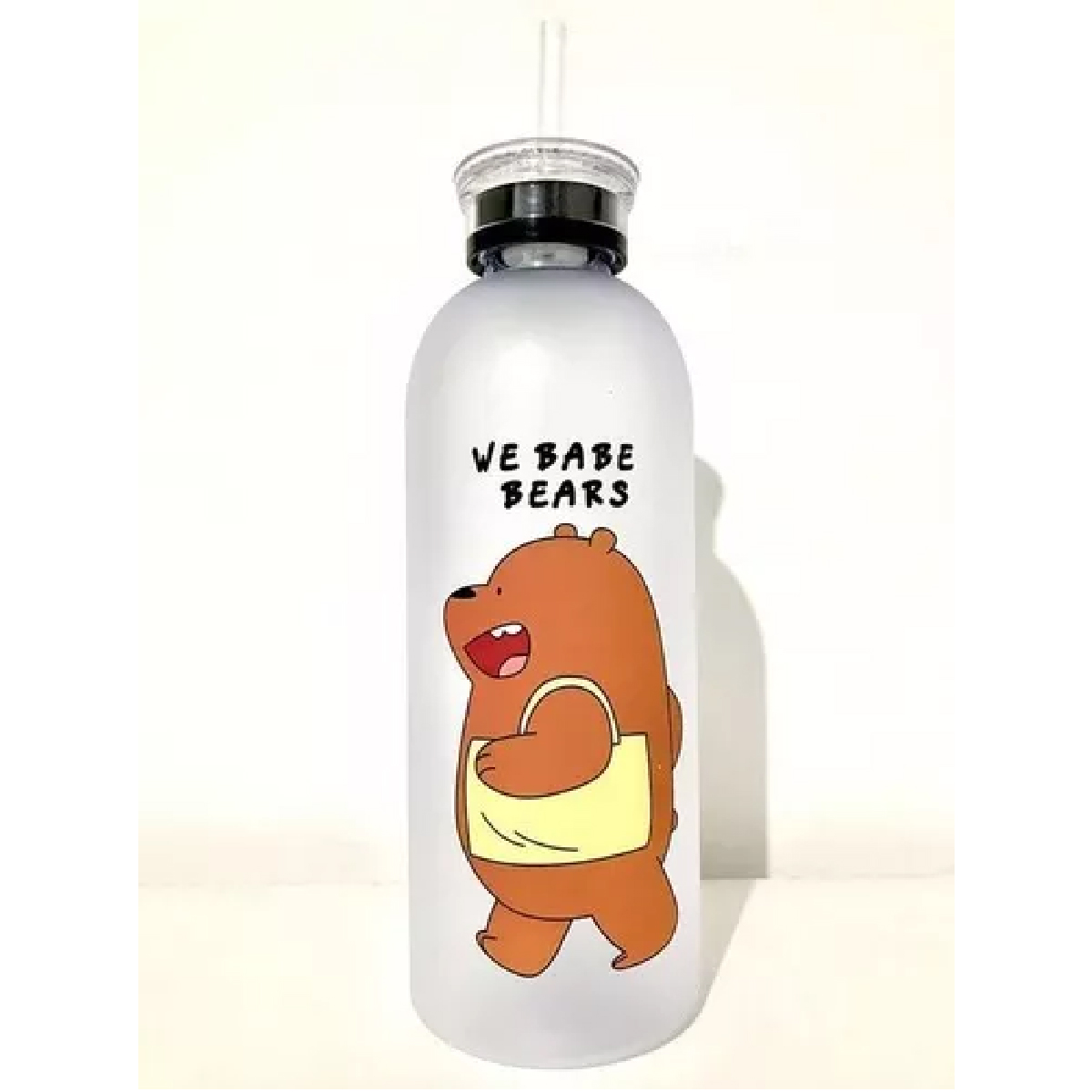 Botella De Agua Con Popote Osos Escandalosos Pardo