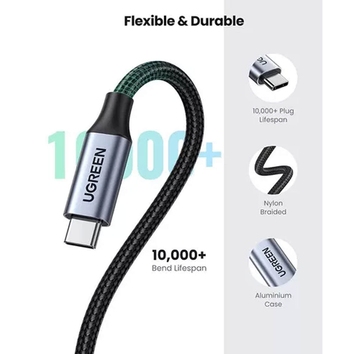 Cable Extensión Tipo C 3.1 / 1metro Gen 2 Thunderbolt 3 Black