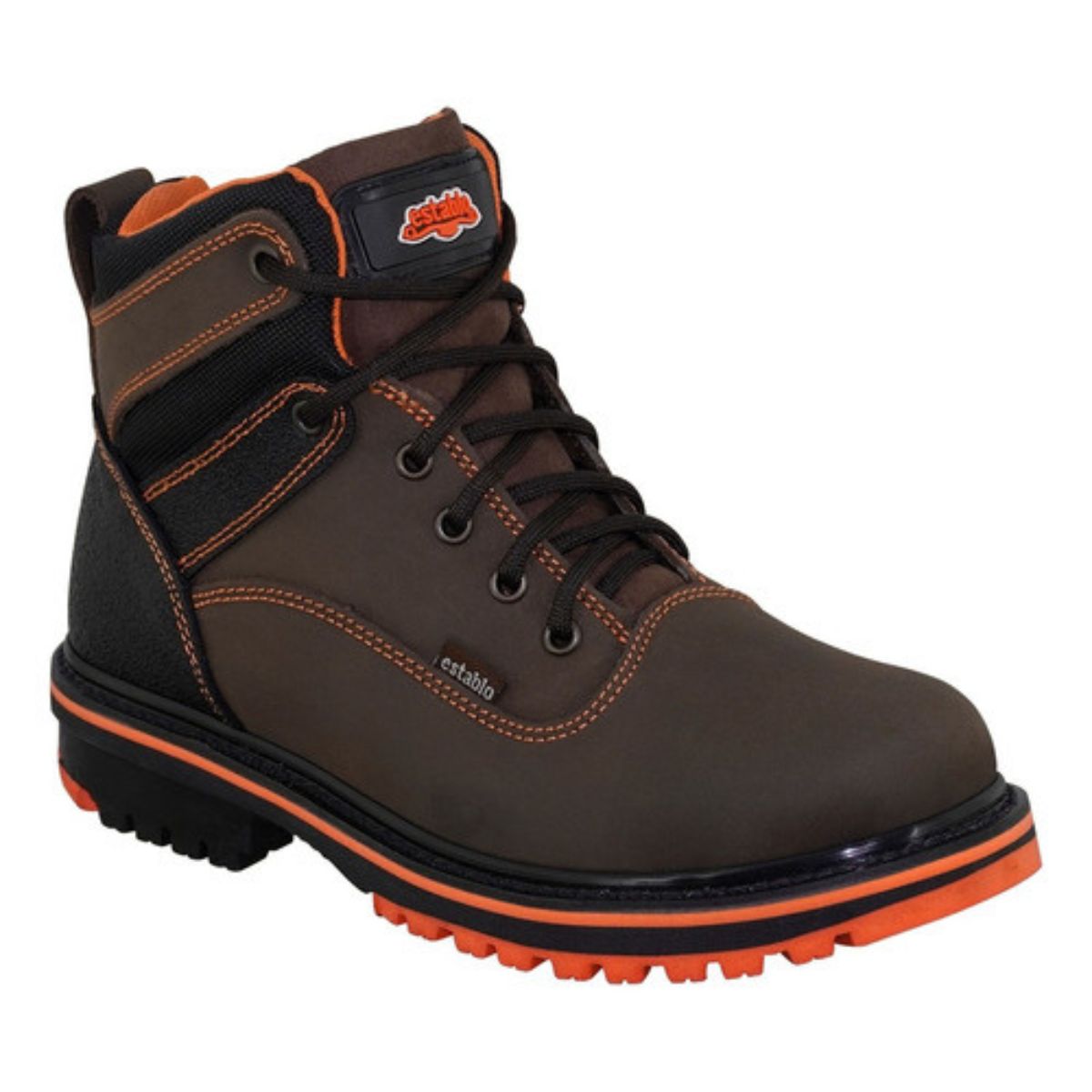 Botas de Trabajo de Agujetas con Barbitas Color Cafe WD
