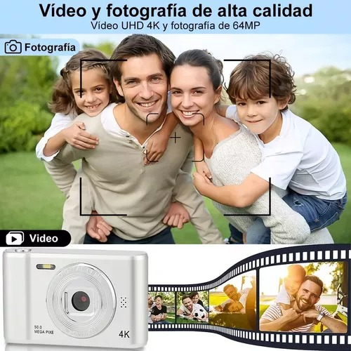 Cámara digital HD 4k Video Audio Webcam Principiante + 32 GB 50 mxp 1080p