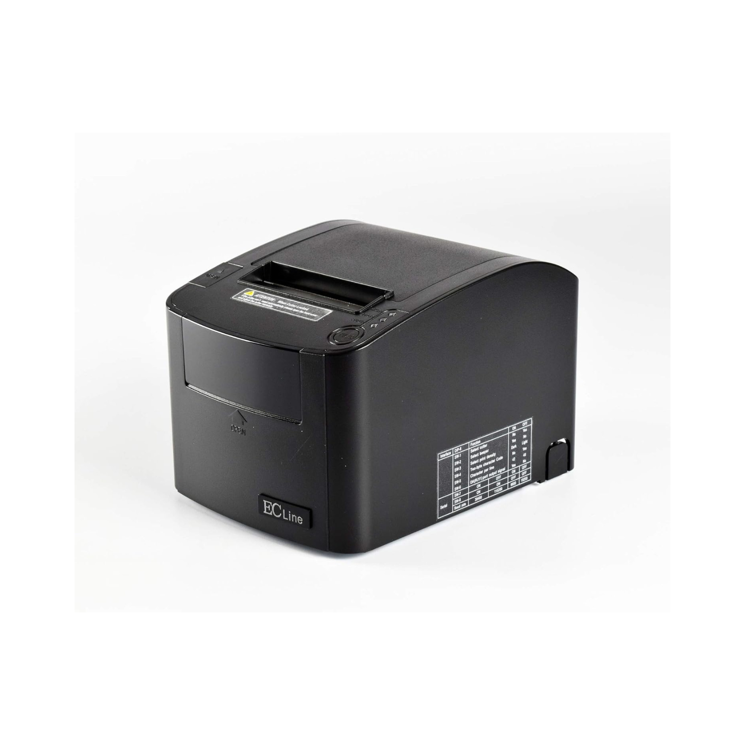 Mini impresora térmica ECLINE PM-80330, velocidad de 300mm/s, puerto serial RS-232, con cortador automático, puertos Serial+Ethernet+USB integrados