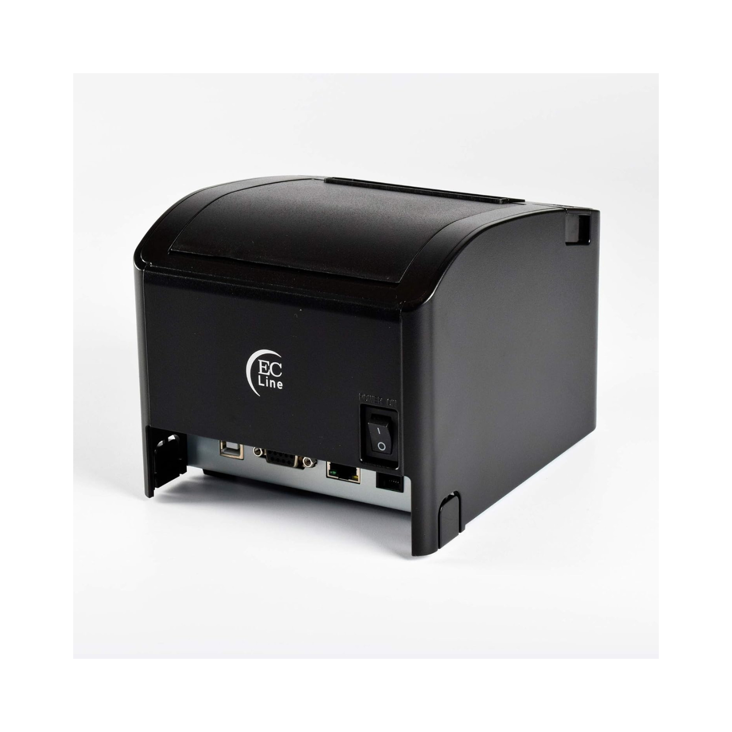 Mini impresora térmica ECLINE PM-80330, velocidad de 300mm/s, puerto serial RS-232, con cortador automático, puertos Serial+Ethernet+USB integrados