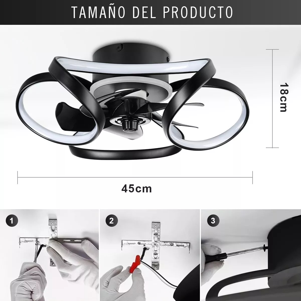 Ventilador De Techo Con Luz Led Con Control Remoto Y App