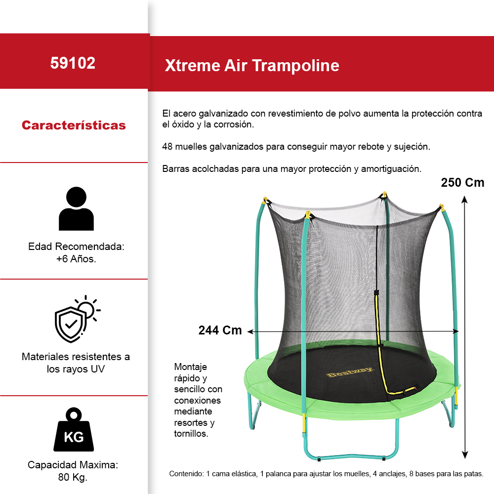 Cama Elástica Trampolín Xtreme Air Bestway 244x250