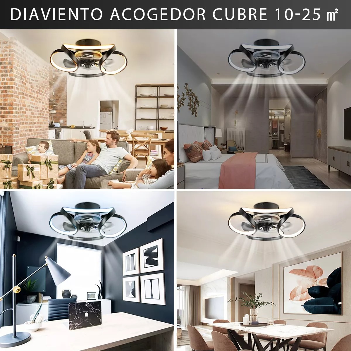 Ventilador De Techo Con Luz Led Con Control Remoto Y App