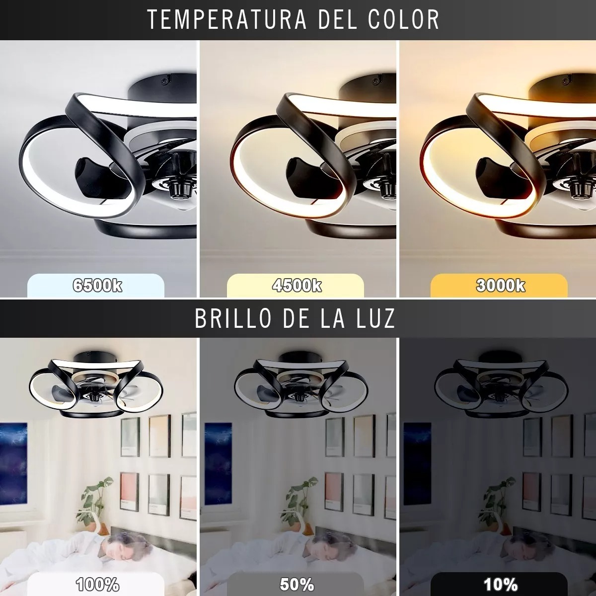 Ventilador De Techo Con Luz Led Con Control Remoto Y App