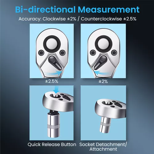 LLave Dinamométrica Digital | Torquimetro Preciso (1/4'', 0.9-30Nm) ¡Calidad Profesional