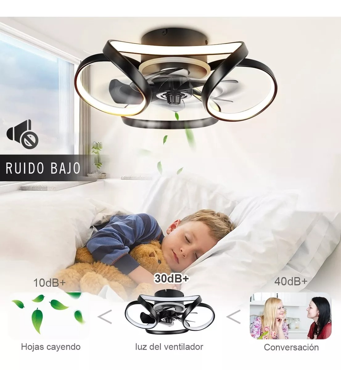 Ventilador De Techo Con Luz Led Con Control Remoto Y App