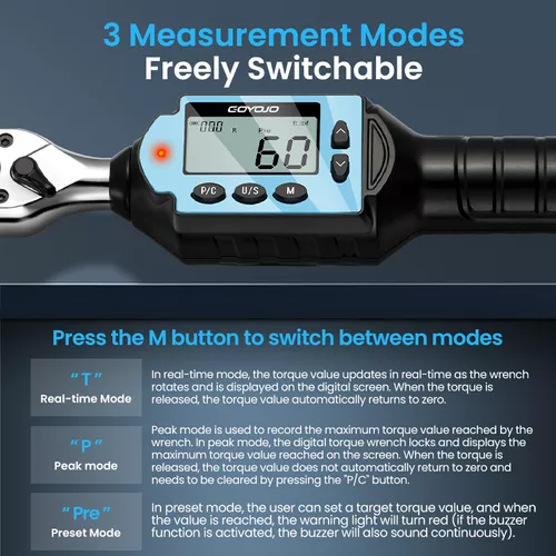 LLave Dinamométrica Digital | Torquimetro Preciso (1/4'', 0.9-30Nm) ¡Calidad Profesional