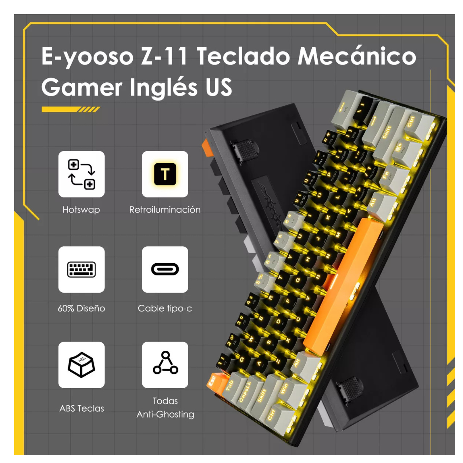  Teclado Mecánico Gamer 
