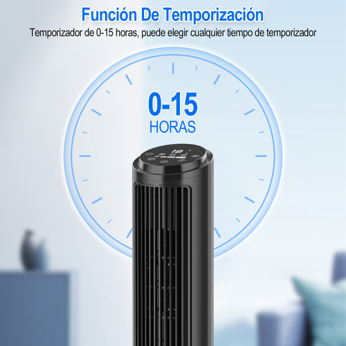 Ventilador de torre Hivento TF-K4007R turbo estructura color negro 25cm de diámetro 50