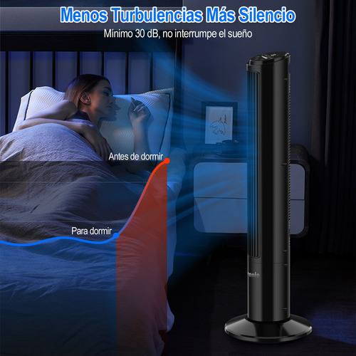 Ventilador de torre Hivento TF-K4007R turbo estructura color negro 25cm de diámetro 50