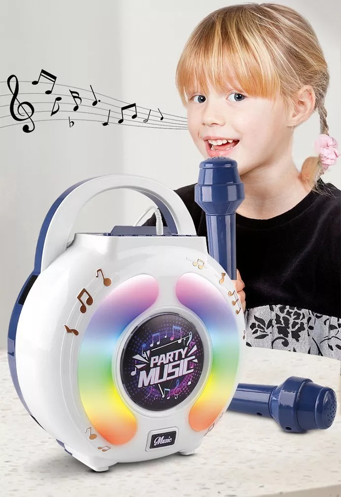 Juguetes Con Doble Micrófono De Karaoke Con Bocina Para Niño