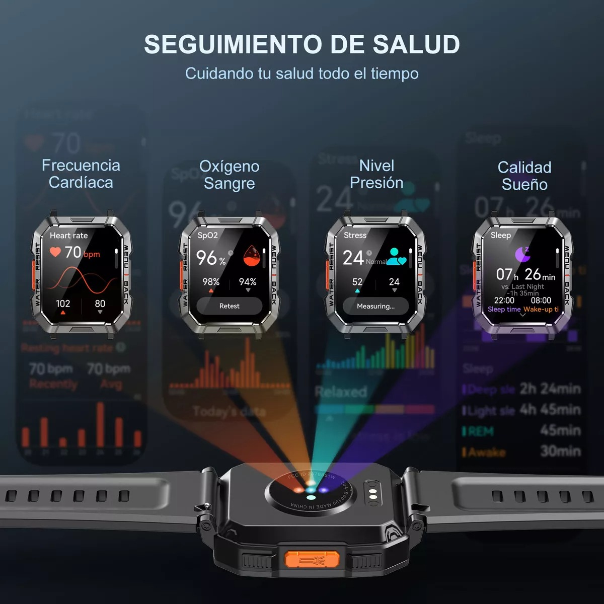 Reloj inteligente smart watch reloj militar para hombre blackview w60 bluetooth black 21 sports ip68 900mah relojes inteligentes militares relojes inteligentes con linterna
