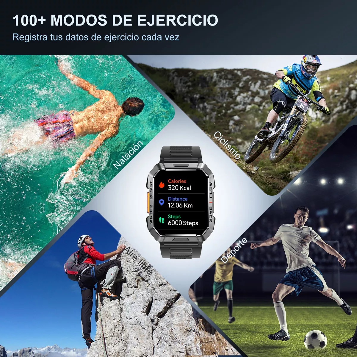 Reloj inteligente smart watch reloj militar para hombre blackview w60 bluetooth black 21 sports ip68 900mah relojes inteligentes militares relojes inteligentes con linterna