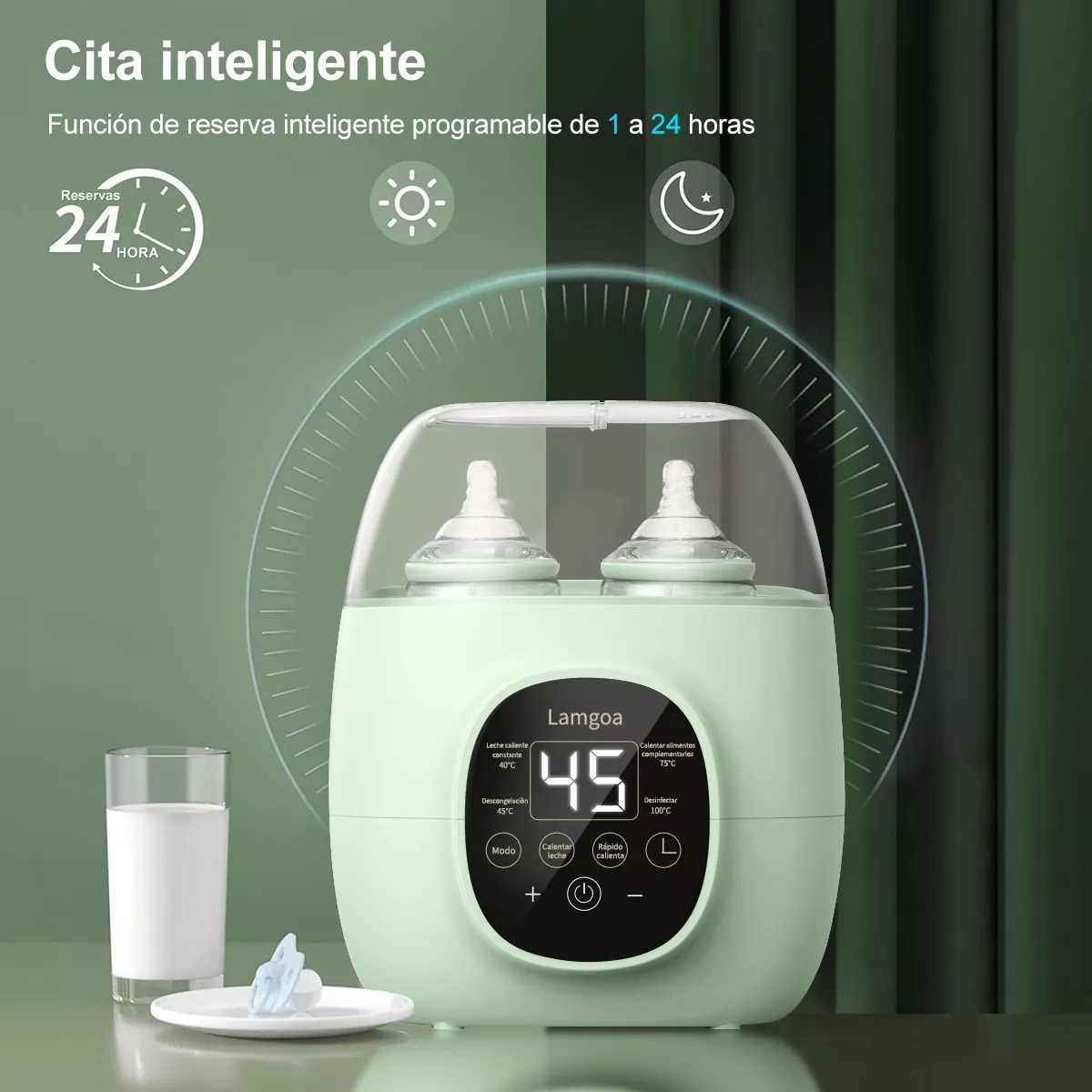 Calentador Esterilizador Biberones Control Táctil Para Bebé