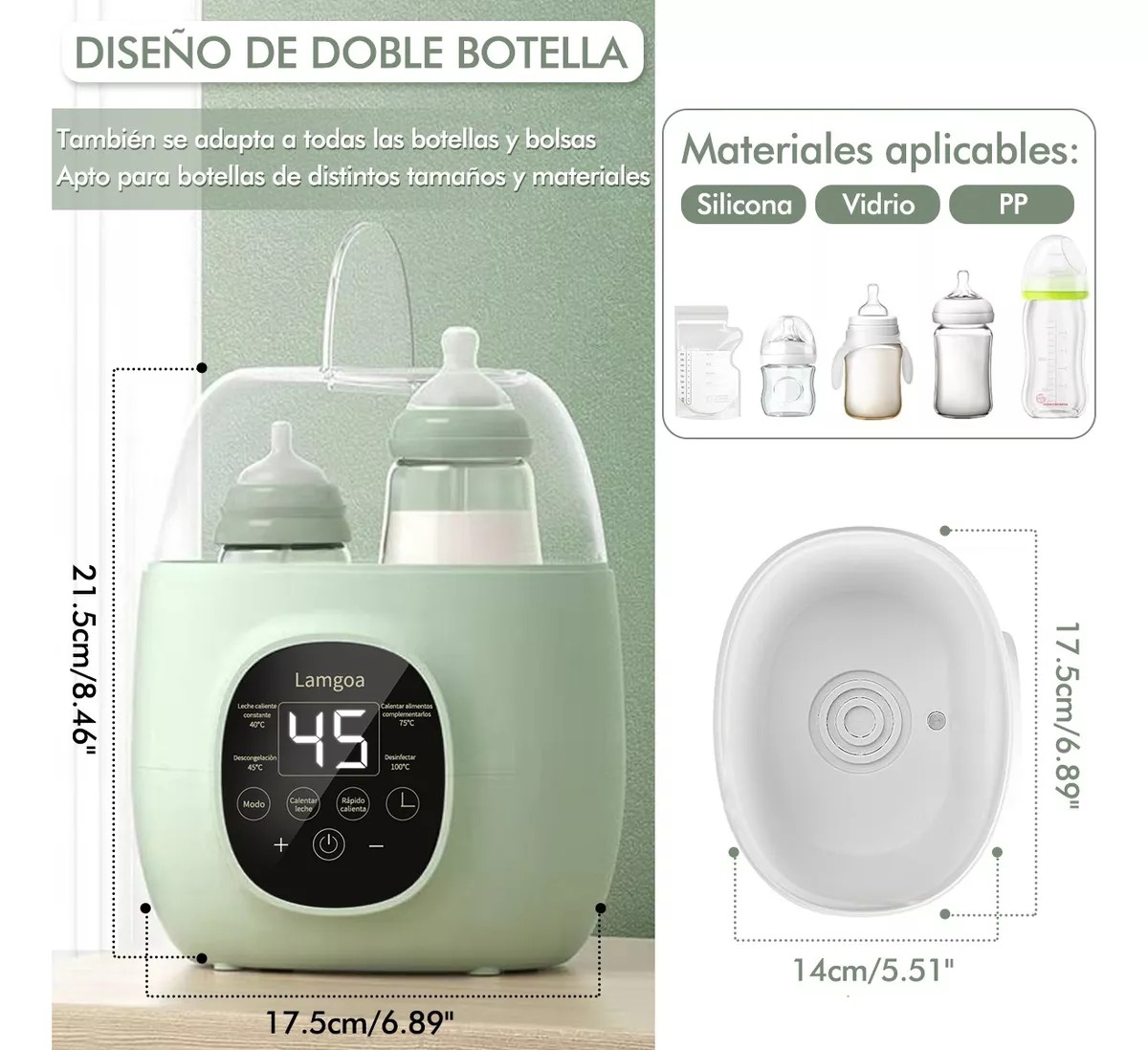 Calentador Esterilizador Biberones Control Táctil Para Bebé