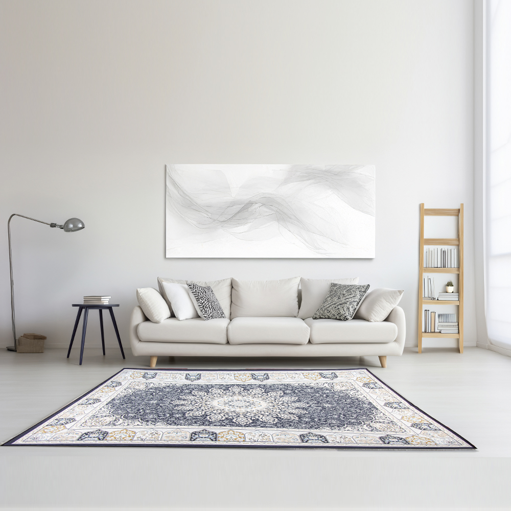 Ilios Innova | Tapete Nórdico Diseño Mandala, Antideslizante para sala u oficina