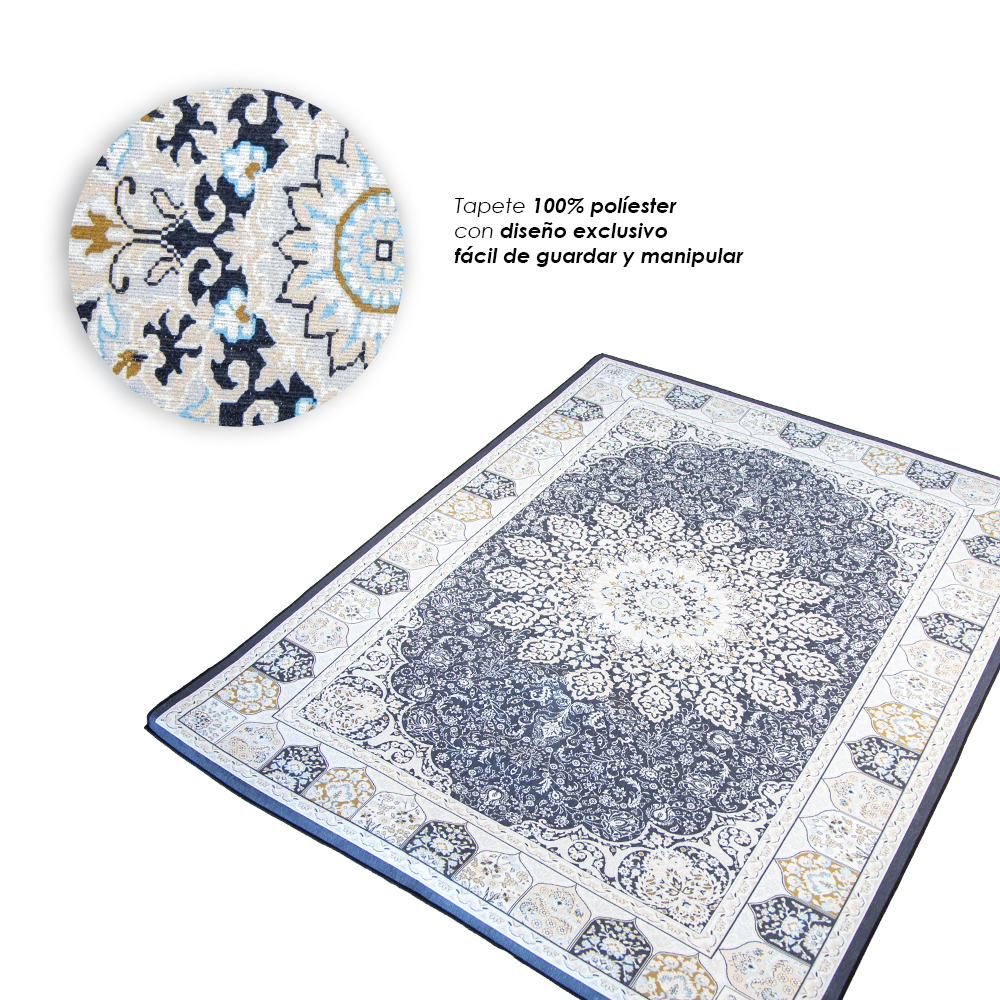 Ilios Innova | Tapete Nórdico Diseño Mandala, Antideslizante para sala u oficina