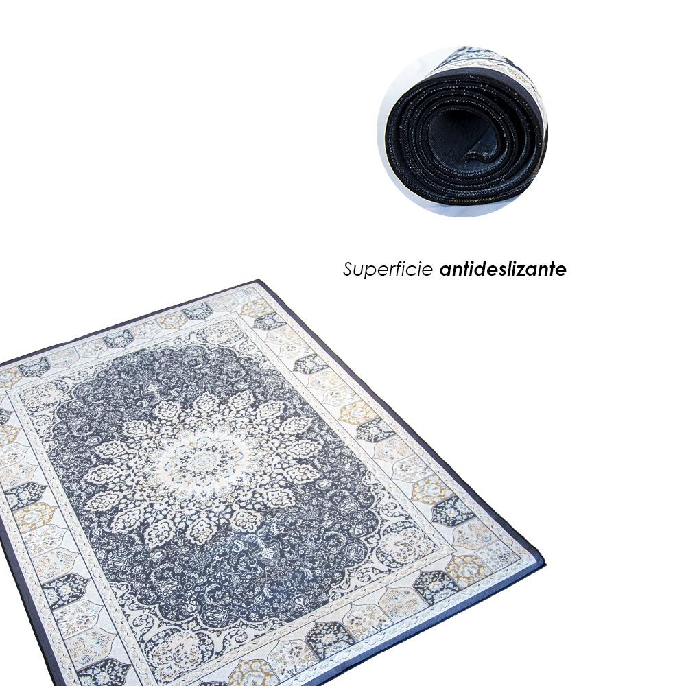 Ilios Innova | Tapete Nórdico Diseño Mandala, Antideslizante para sala u oficina