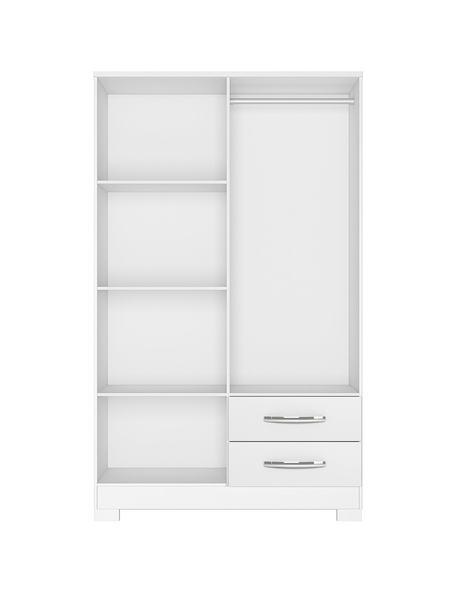Ropero Closet Moderno 4 Puertas y 2 Cajones NT5005 Blanco