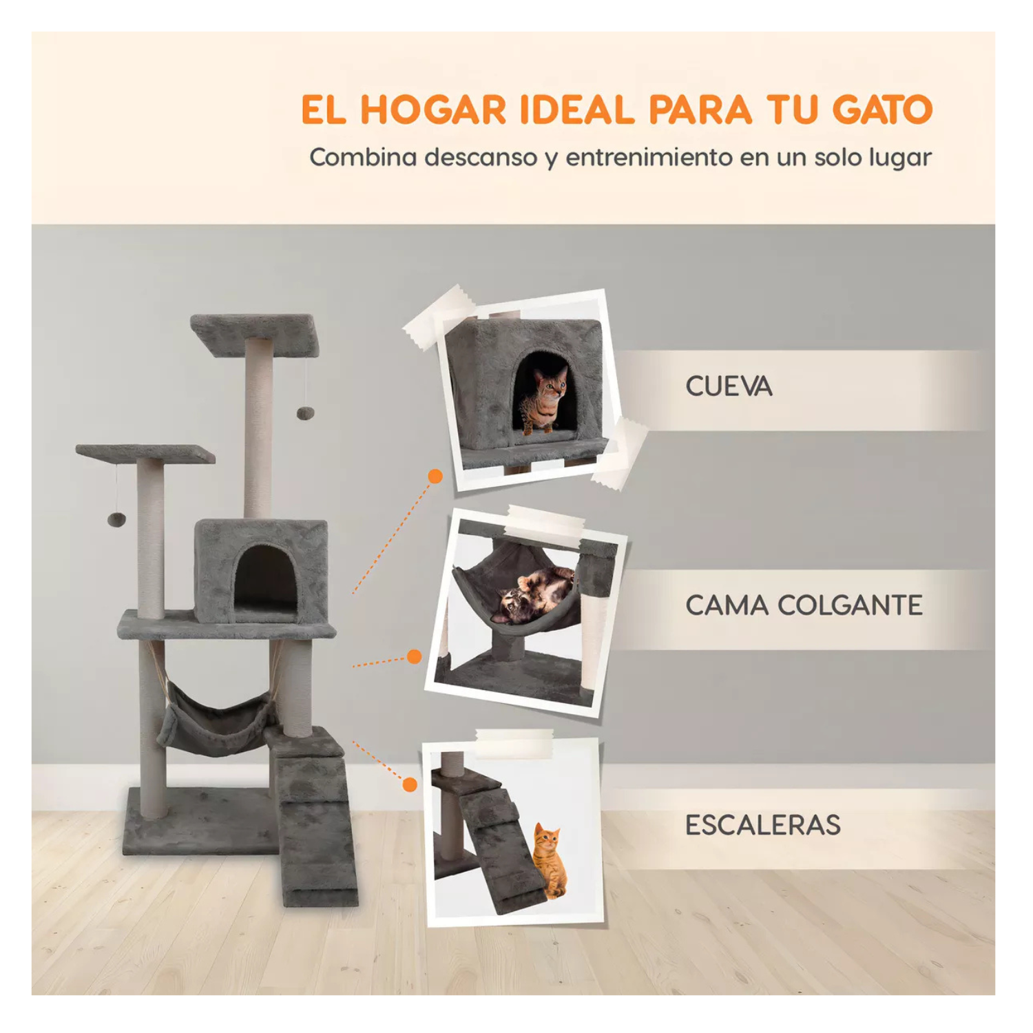 Casa Mueble Rascador Para Gato Multinivel