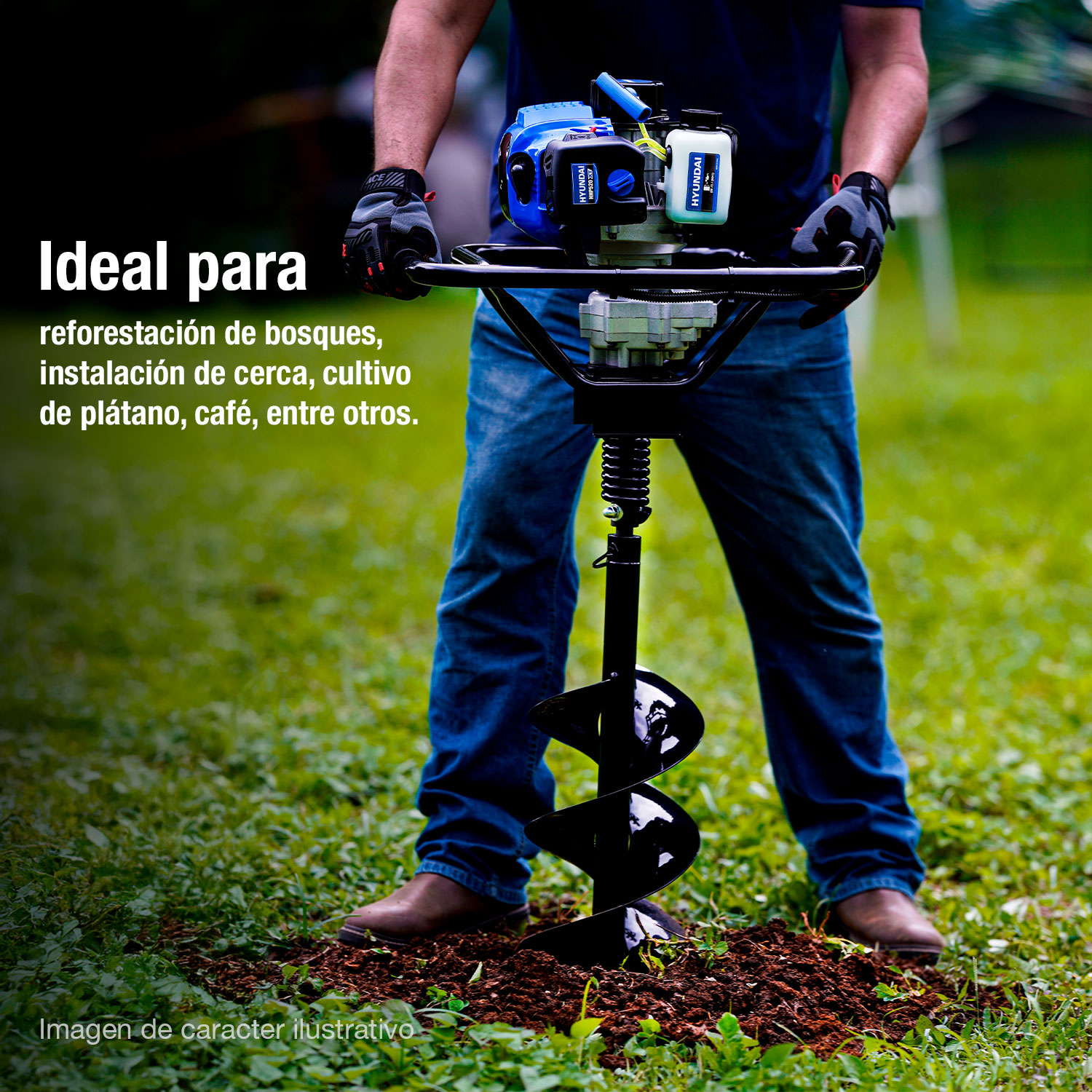MOTOPERFORADORA PROFESIONAL HYUNDAI 80X20CM C/MOTOR 2.5HP/52CC - HHP520XT