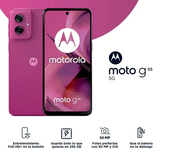 Motorola G55 5G 256Gb 8Ram Color Pink Dos Chip Nuevo Libre