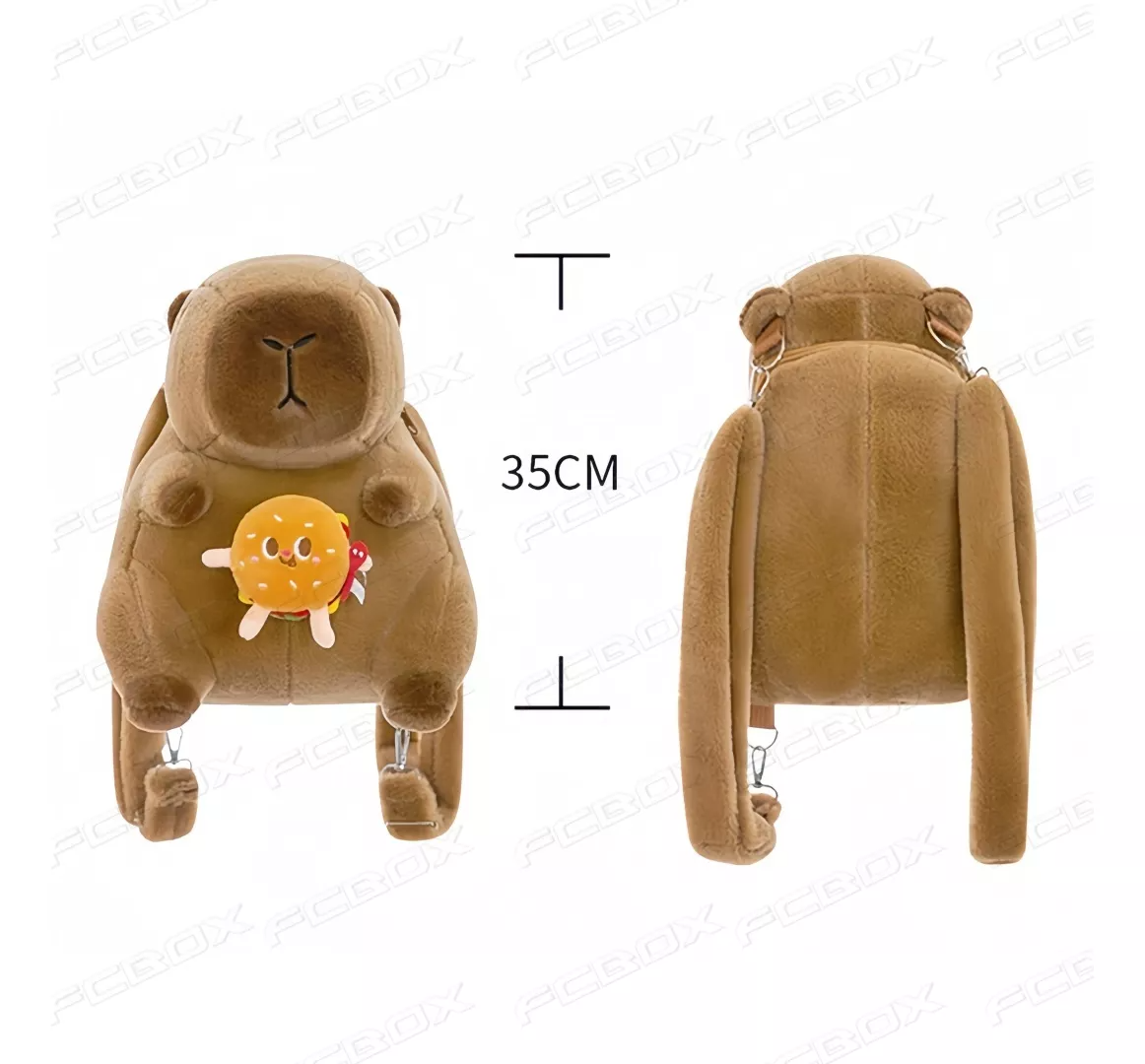 Mochila De Felpa Capibara Backpack Carpicho Capybara Peluche 35cm Con Colgante