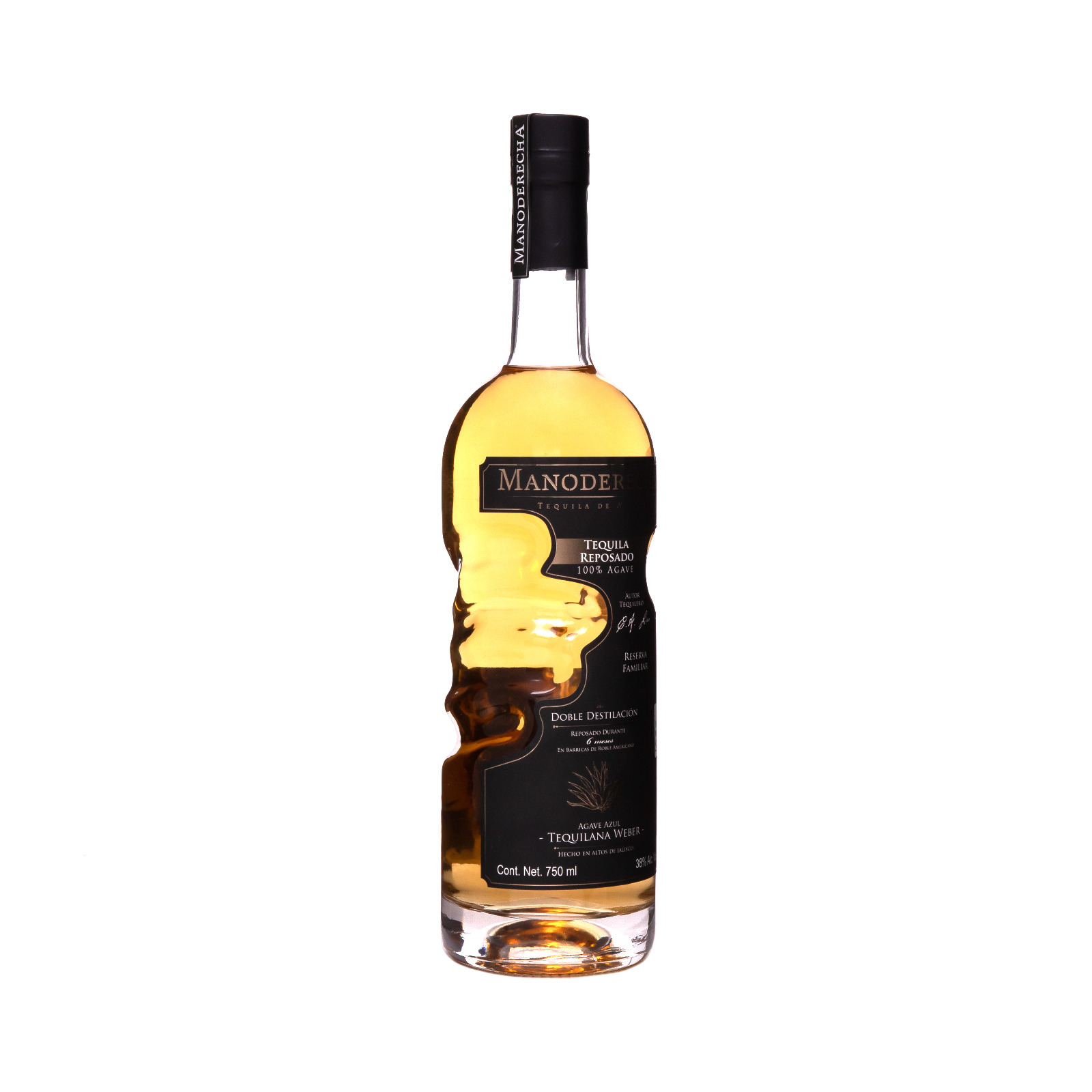 Tequila Manoderecha Doble Destilación Reposado 750 Ml