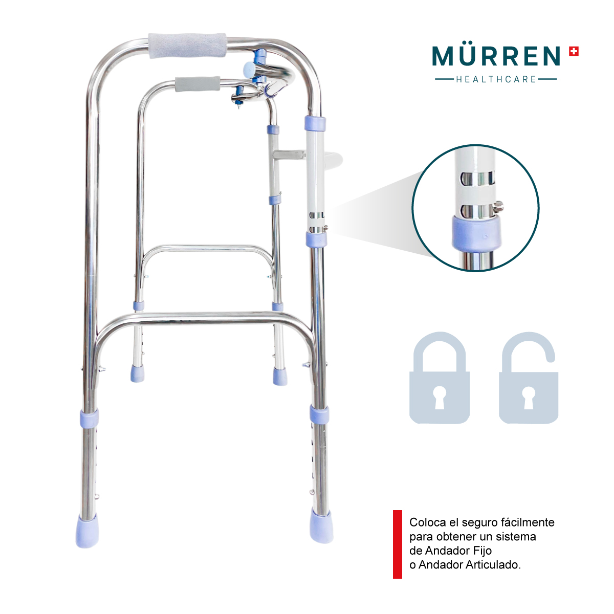 Andadera Ortopedica Plegable de Aluminio Reforzada Andador