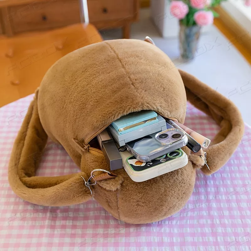 Mochila De Felpa Capibara Backpack Carpicho Capybara Peluche 35cm Con Colgante