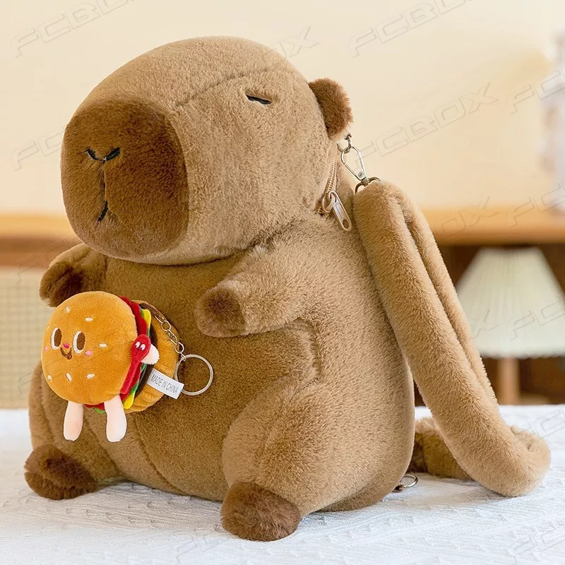 Mochila De Felpa Capibara Backpack Carpicho Capybara Peluche 35cm Con Colgante