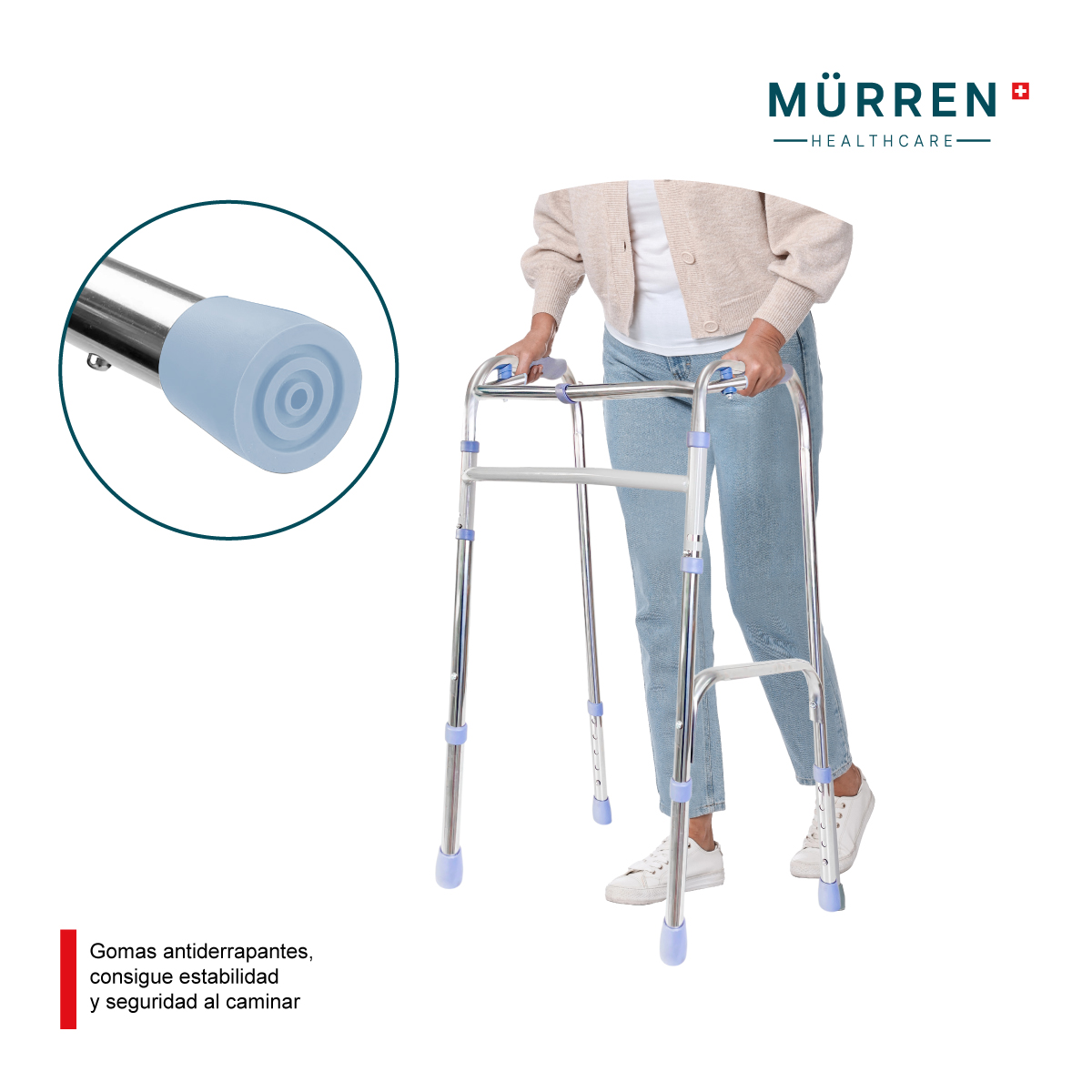 Andadera Ortopedica Plegable de Aluminio Reforzada Andador