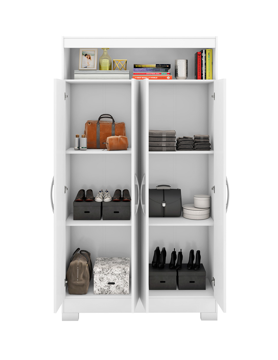 Armario Multifuncional 4 Puertas Blanco/Rosa NT4040