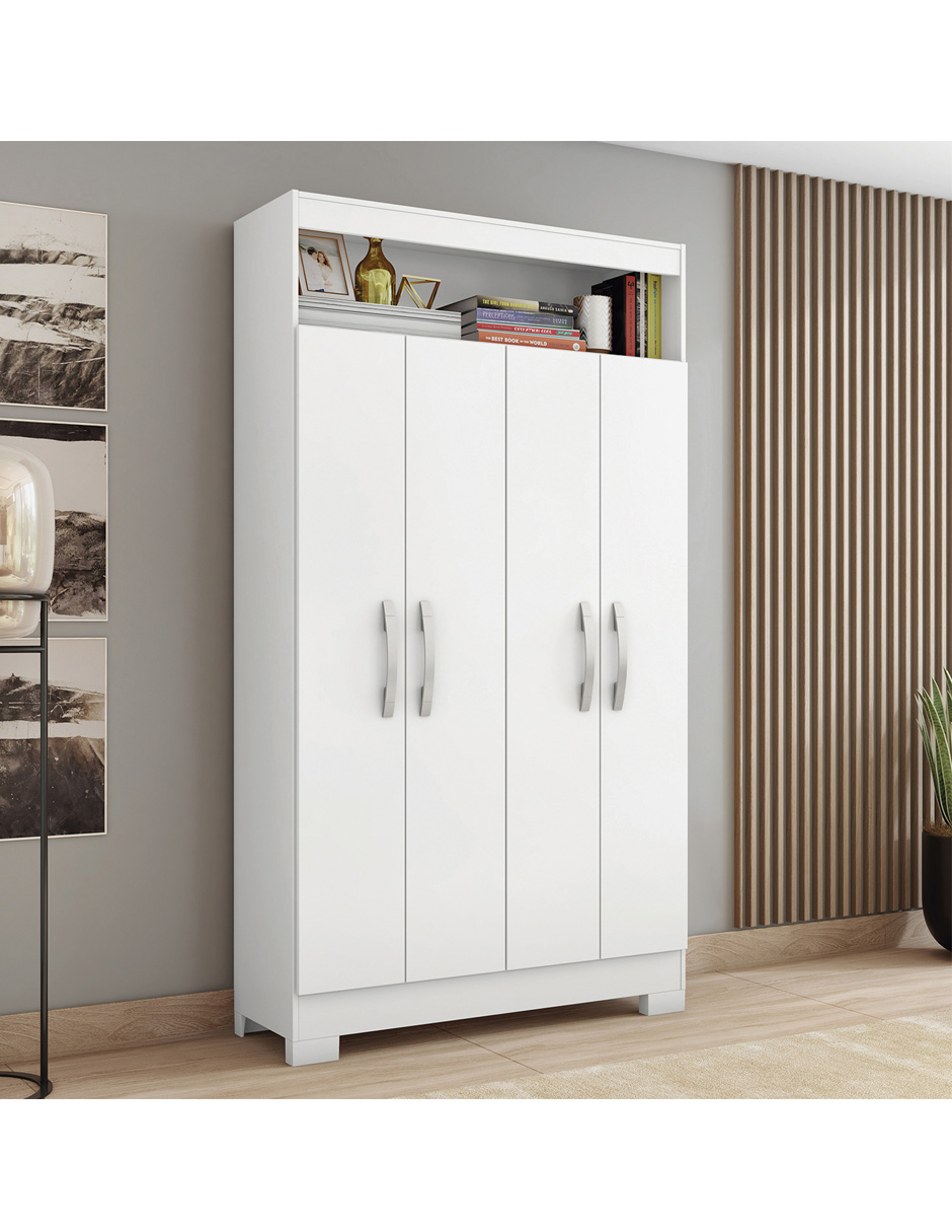 Armario Multifuncional 4 Puertas Blanco/Rosa NT4040