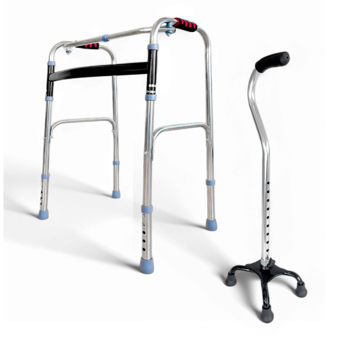 Baston Caminar 4 Apoyos + Andadera Ortopedica Plegable