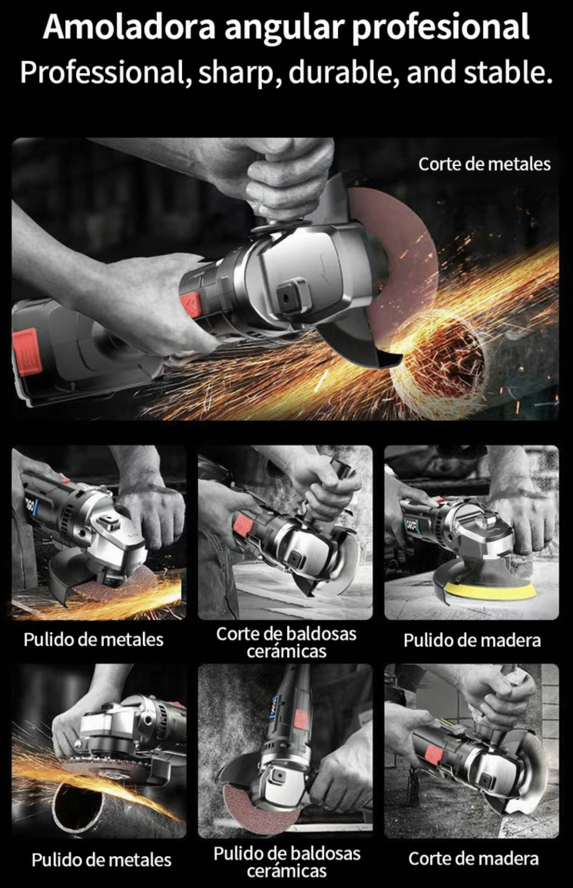 Combo Taladro Rotomartillo + Esmeriladora Accesorios Toolkit