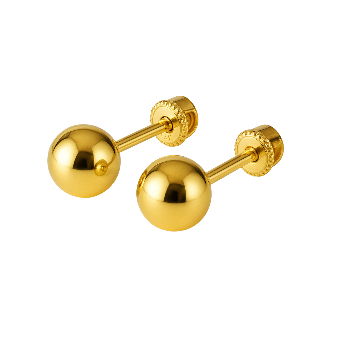 Aretes Dormilonas Authshine Oro amarillo 14 kilates 4mm mujer
