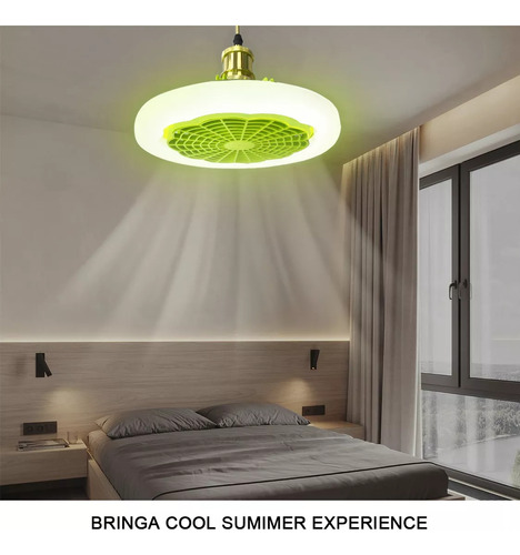 Ventilador Lámpara Techo E27 Control Remoto 30w