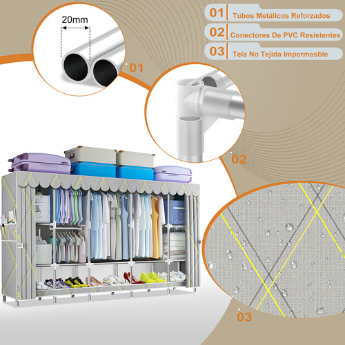 Armario Armable Closet Closed Ropero Organizador Ropa 245cm