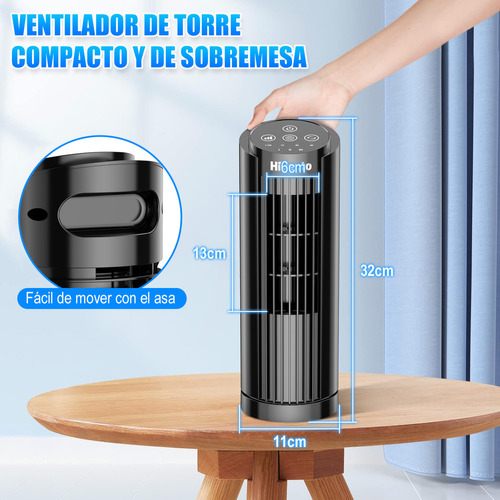 Ventilador De Torre Oficina Hivento Portátil Con Oscilación
