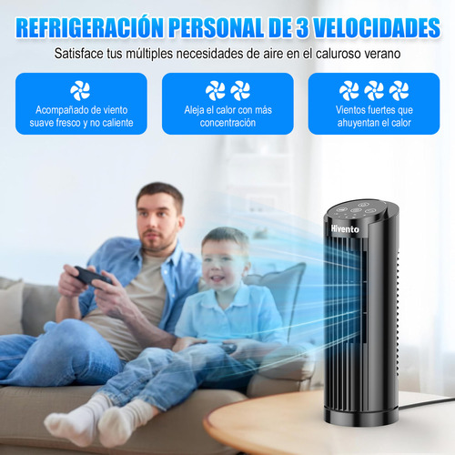 Ventilador De Torre Oficina Hivento Portátil Con Oscilación