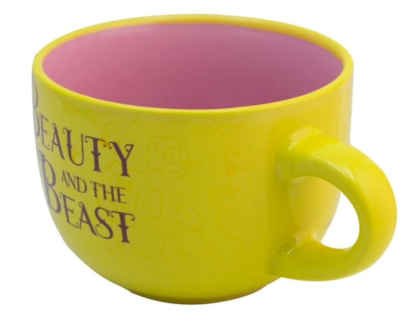 Taza Jumbo Bella y Bestia Tazon Bitono De Cerámica, Bella y Rosa Encantada “Beauty and the Beast” 820 Ml Princesas Disney Princess