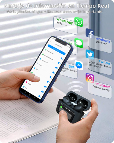 Smart Pantalla Audífonos Bluetooth 5.4 Anc Auriculares App